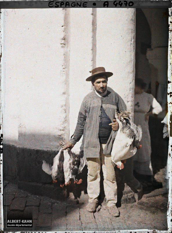 Vendedor de pollos en la Corredera
